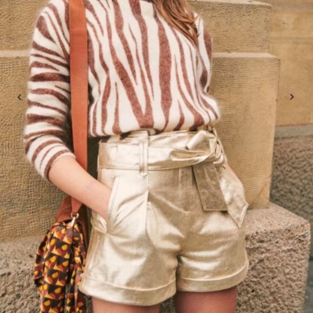 Sezane Leather Romeo Shorts 40 (size 8) NWT